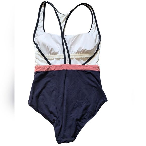 Loft Beach Women's Colorblock Swimsuit - White, Blush, and Navy - Picture 3 of 5